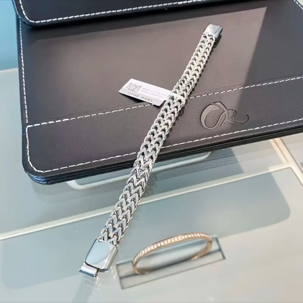 Men’s Double Layer Silver Stainless Steel Bracelet! - Picture 7 of 8